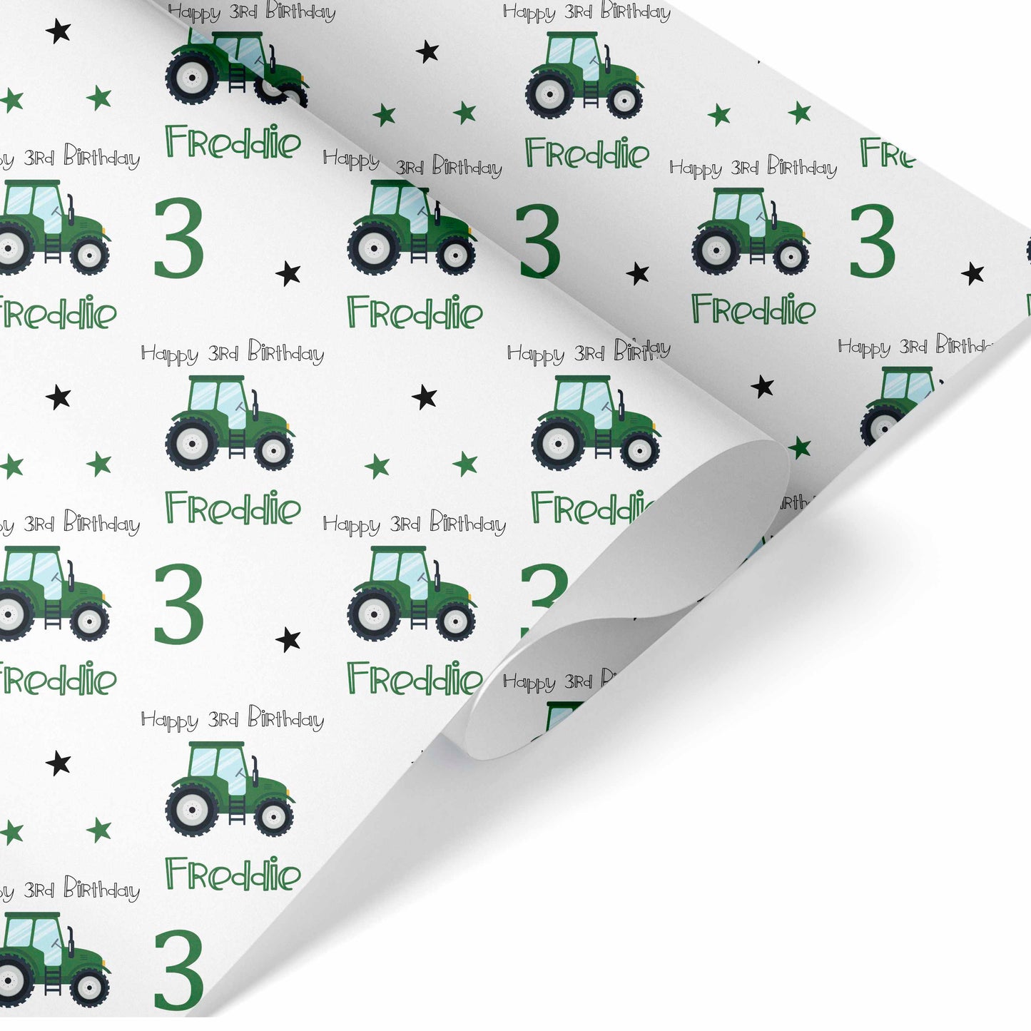 Birthday Wrapping Paper Green Tractor