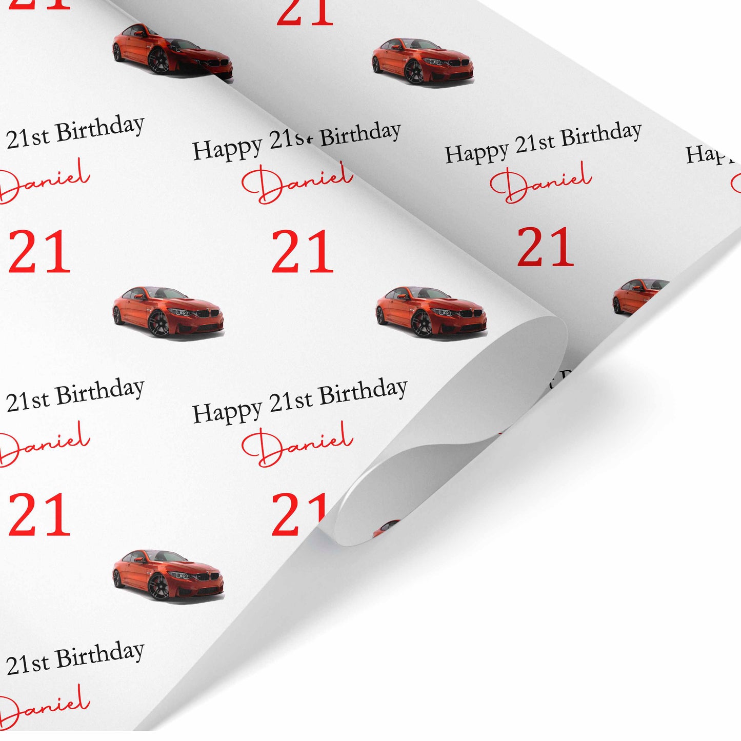 Red Racing Sports Car Wrapping Paper