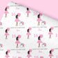 Personalised Birthday Gift Wrap Girl Pink Dress
