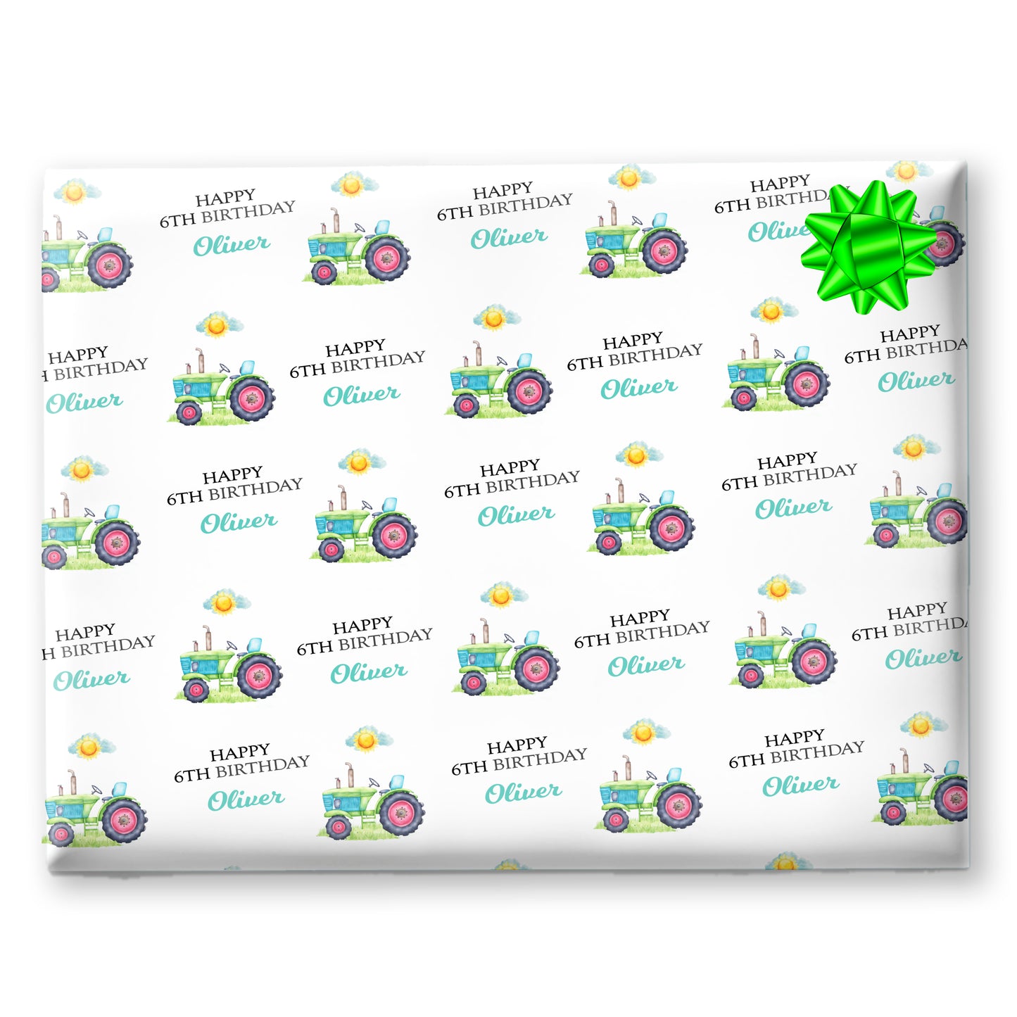 Personalised Birthday Gift Wrap Tractor
