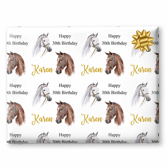 Birthday Wrapping Paper Equestrian Horses