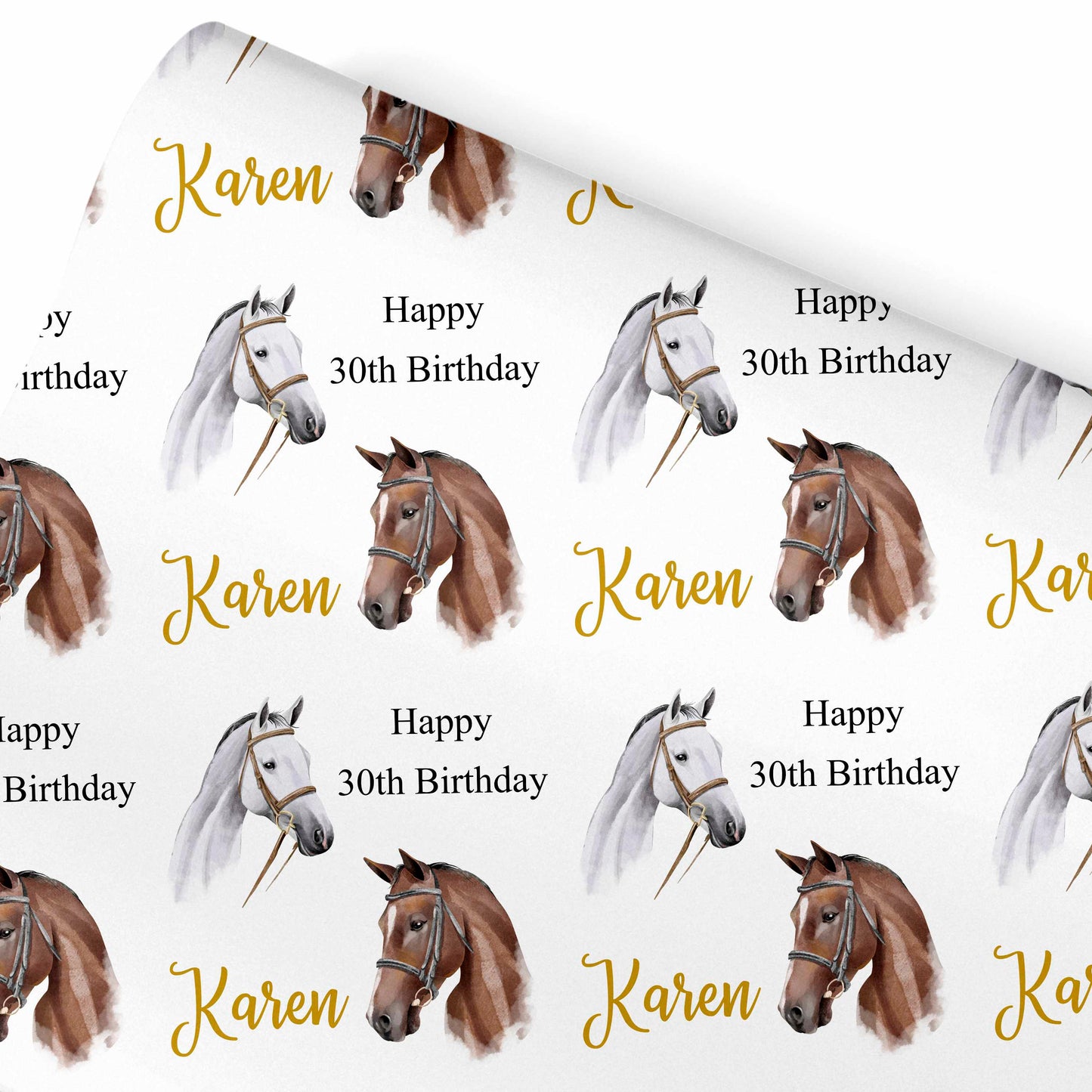 Birthday Wrapping Paper Equestrian Horses