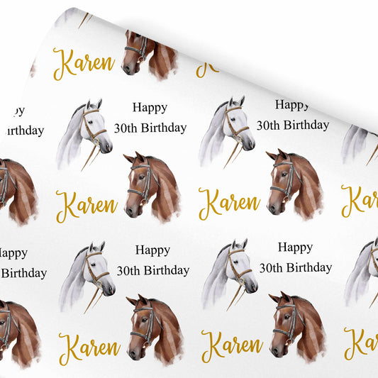 Birthday Wrapping Paper Equestrian Horses