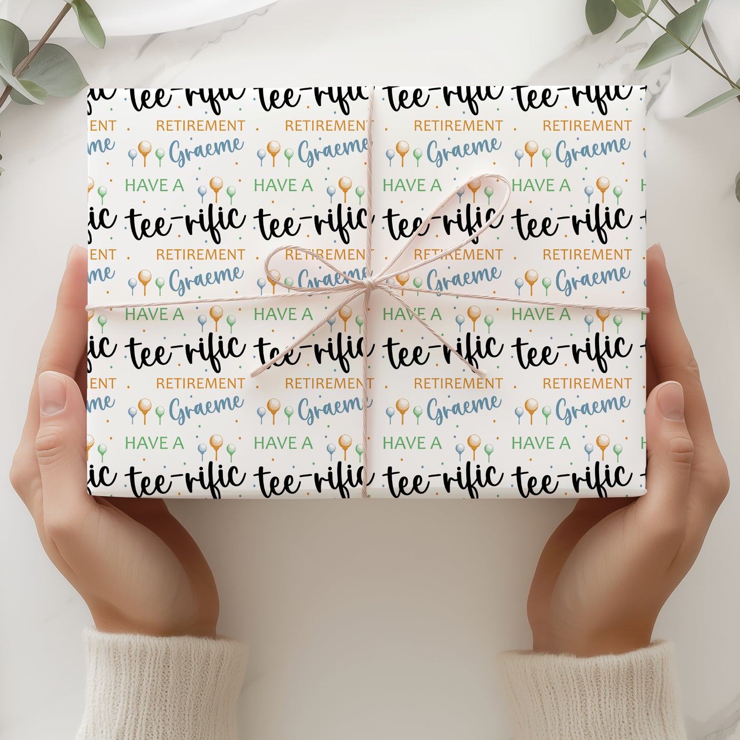 Congratulations on your Retirement Gift Wrapping Paper tee-rific golf theme