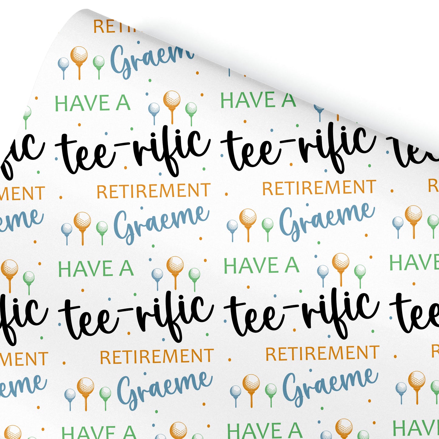 Congratulations on your Retirement Gift Wrapping Paper tee-rific golf theme
