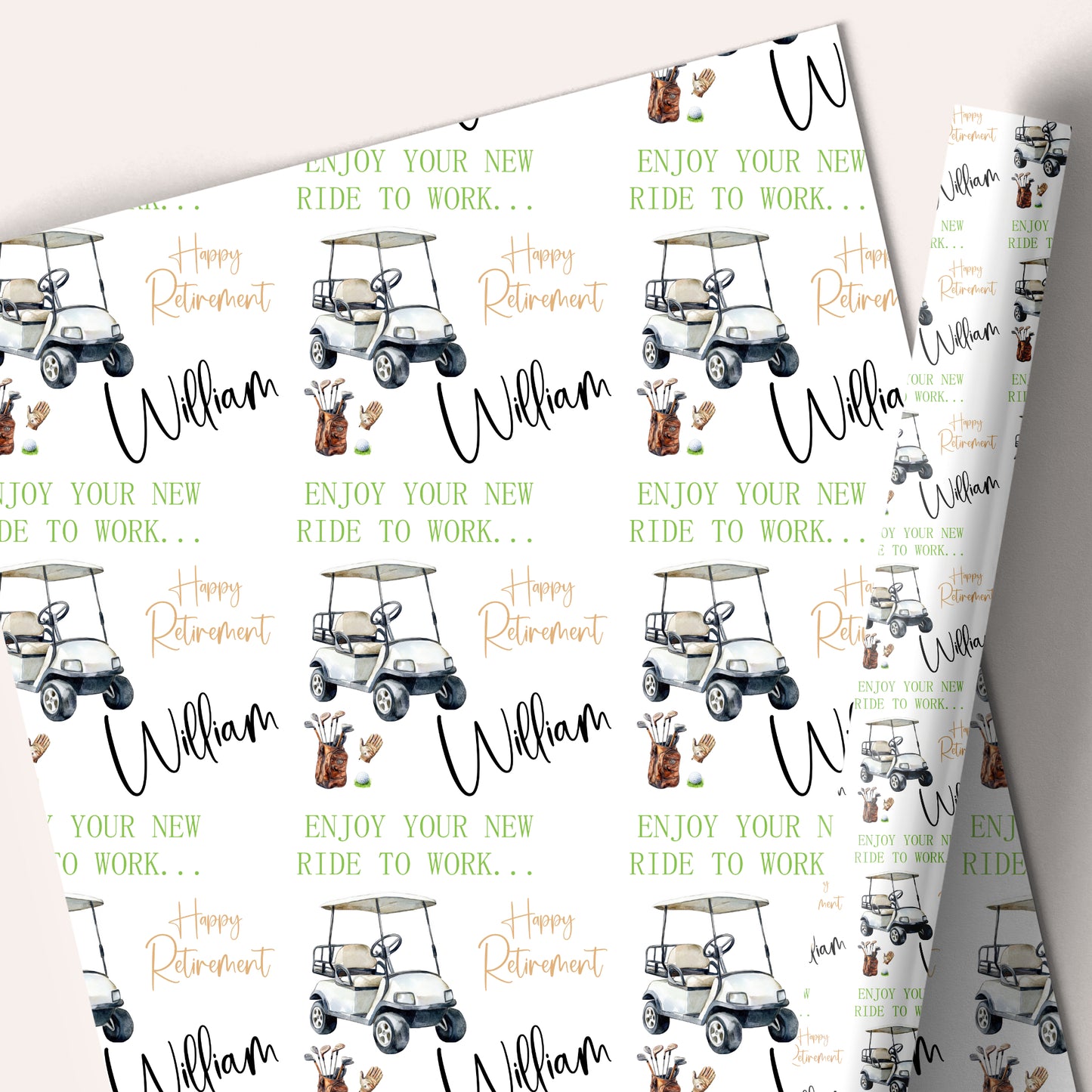 Congratulations on your Retirement Gift Wrapping Paper Funny Golf Theme