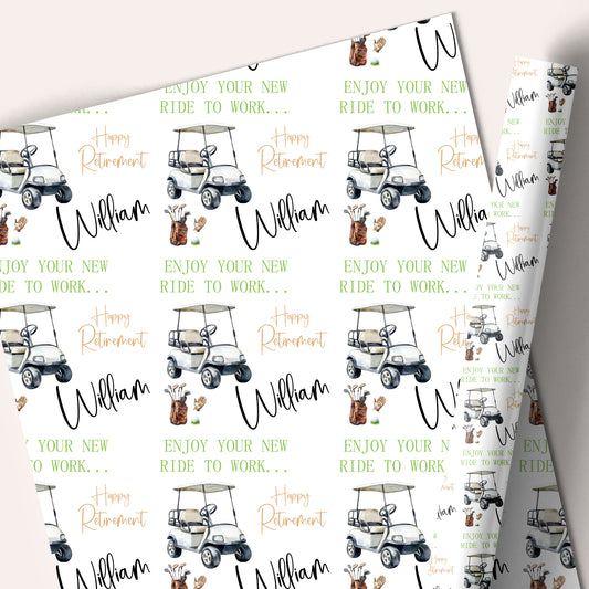 Congratulations on your Retirement Gift Wrapping Paper Funny Golf Theme