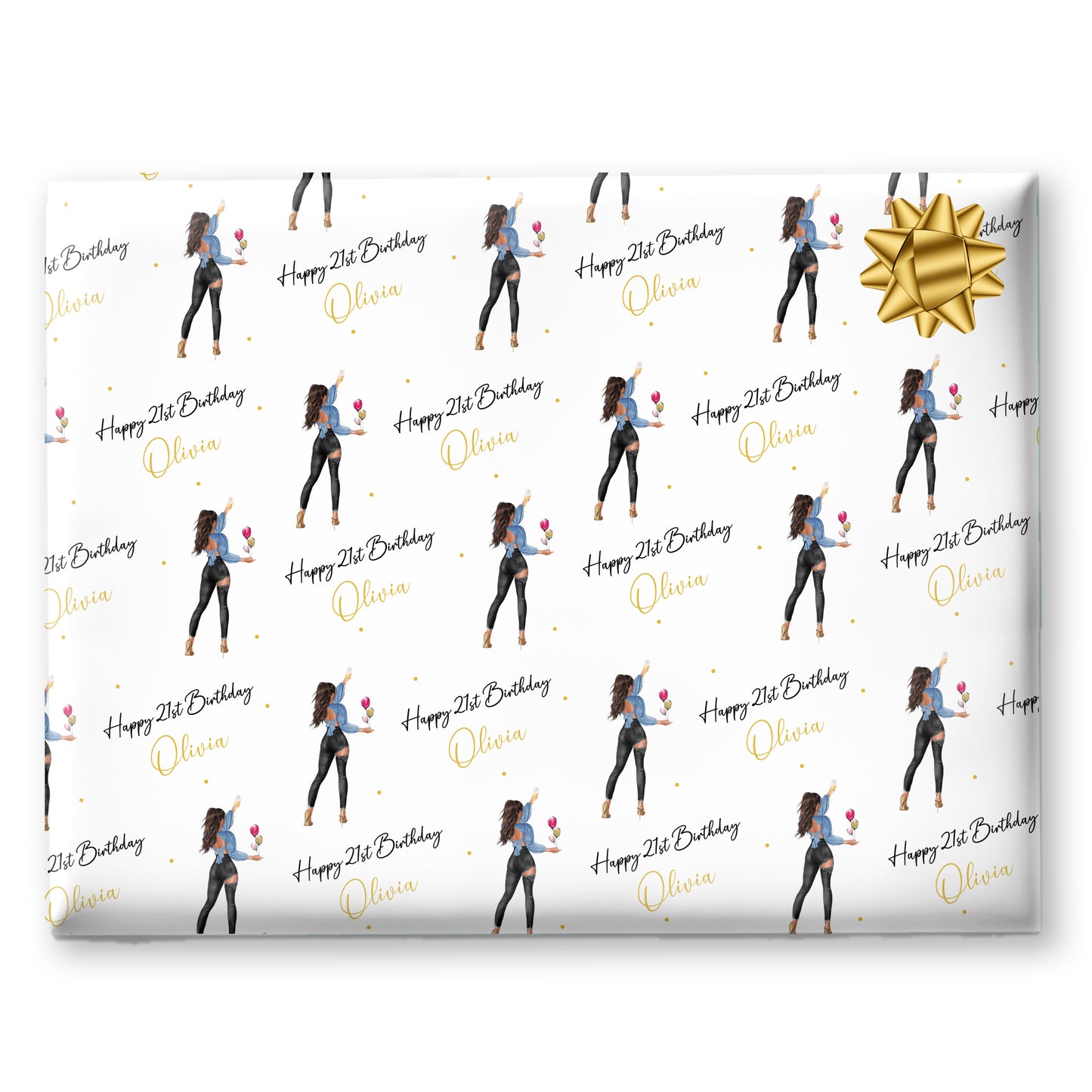 Personalised Luxury Large A4 Birthday Card Party Girl Black Jeans
