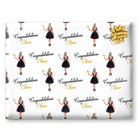 Personalised Birthday Gift Wrap Graduation Girl