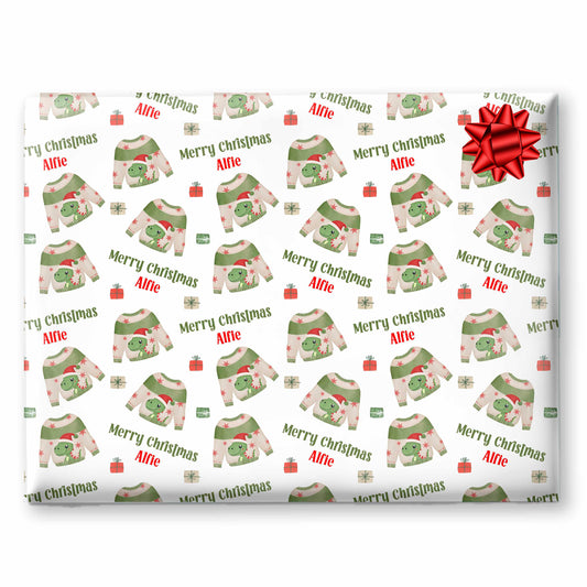 Bring roaring holiday joy to your little ones with Personalised Christmas Wrapping Paper from Blossom Lane Cards, featuring a playful Dinosaur Design. Perfect for young dinosaur enthusiasts, this festive wrapping paper adds a unique and personal touch to Christmas gifts.
