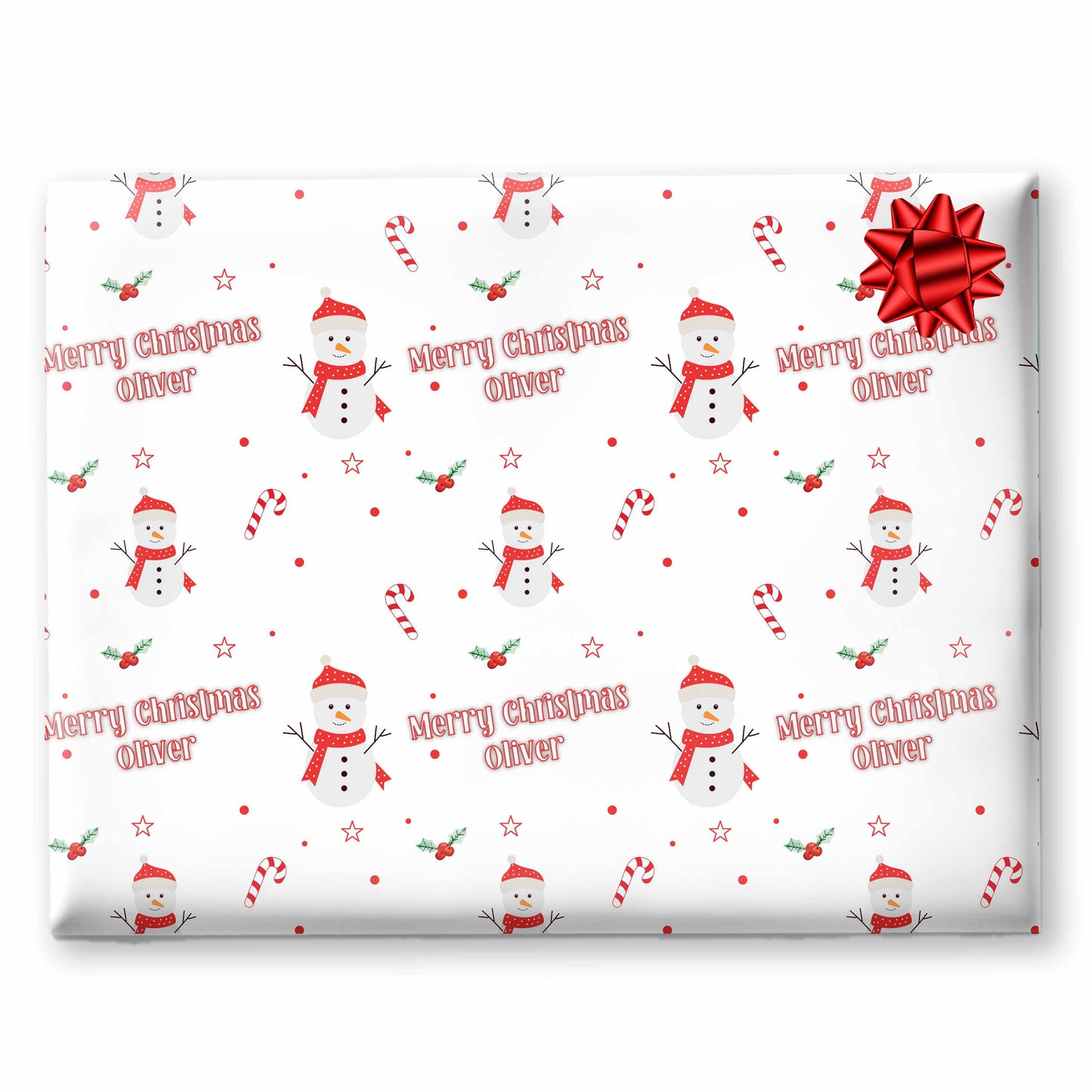 Christmas Wrapping Paper Red Snowman