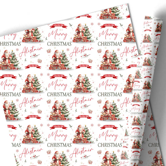 Christmas Gift Wrapping Paper –  Personalised Gift Wrap Roll - Santa