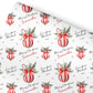 Personalised Christmas Gift Wrapping Paper – Red Candy Stripe Christmas Bauble