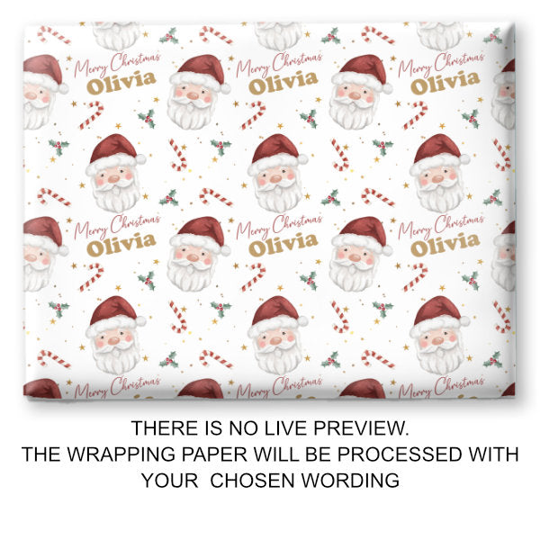 Christmas Wrapping Paper Santa Claus, Gift Wrap Roll for Children