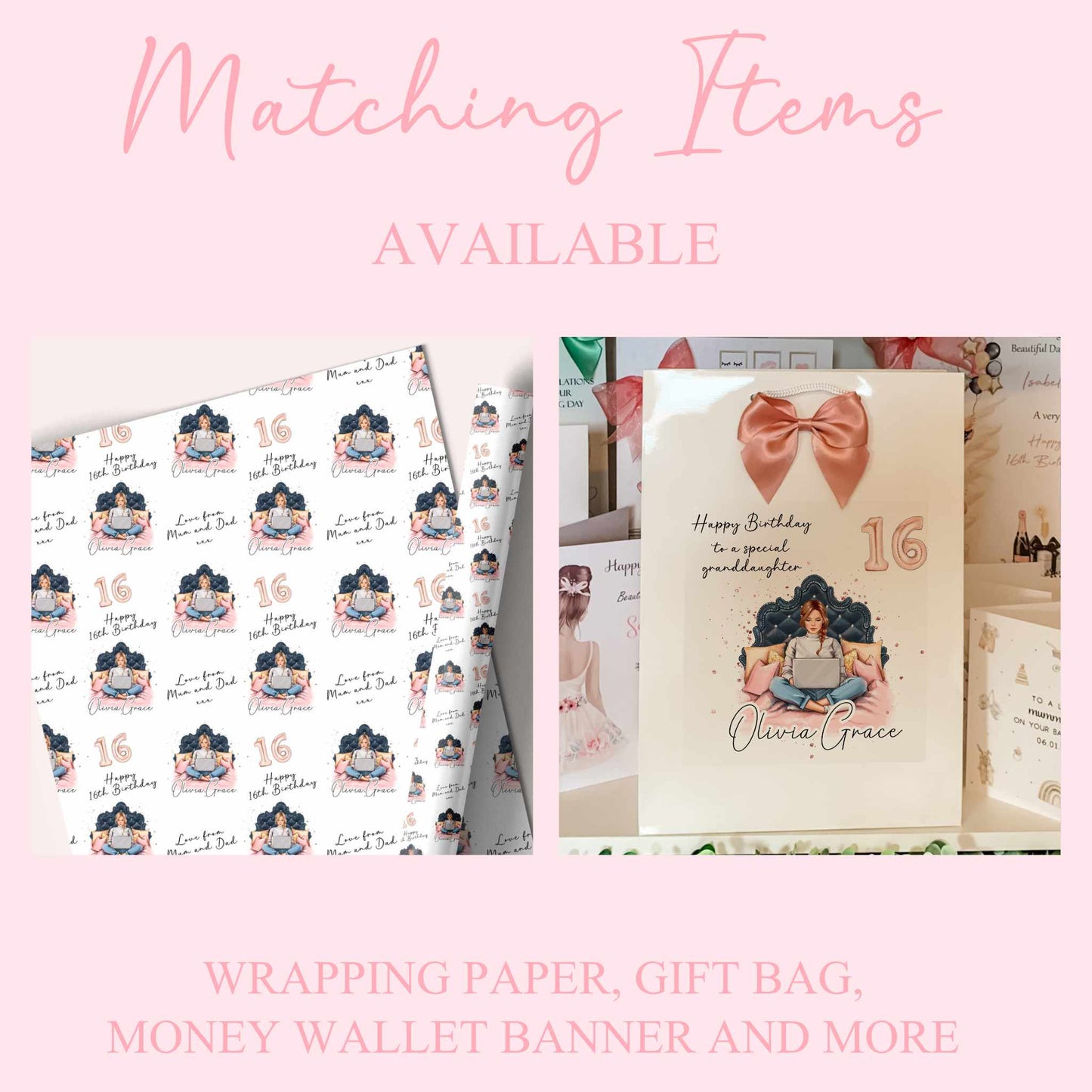 Birthday Gift Wrap Girl, Personalised