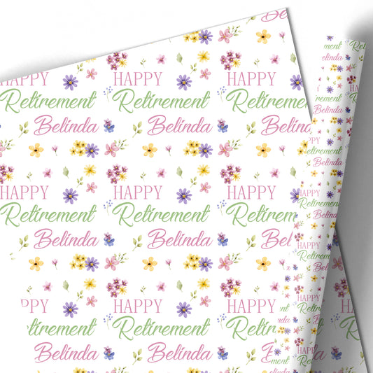 Congratulations on your Retirement Gift Wrapping Paper - Floral