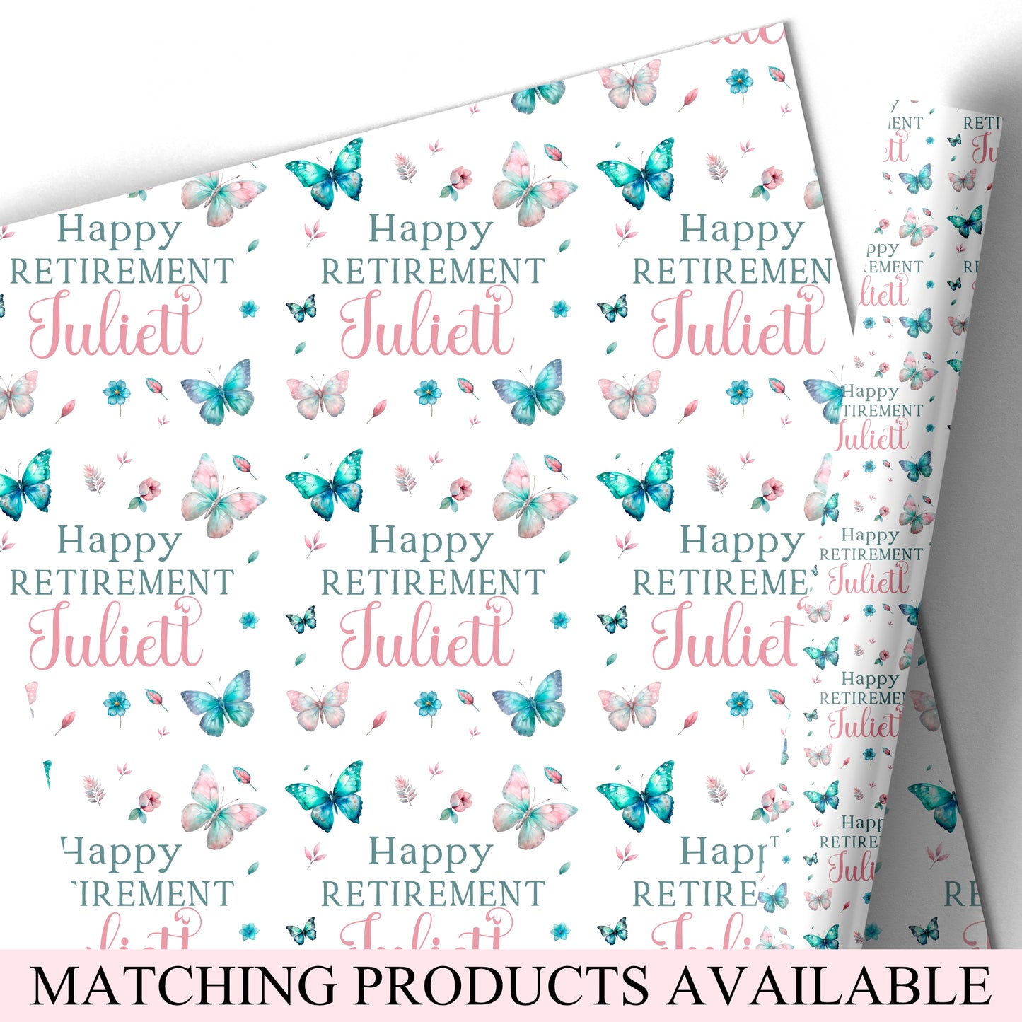 Congratulations on your Retirement Gift Wrapping Paper - Butterflies