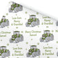 Personalised Christmas Gift Wrapping Paper – Watercolour Tractors