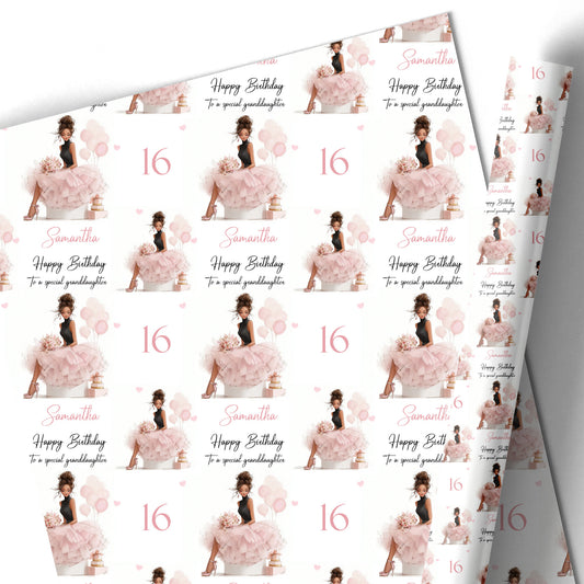 Personalised Birthday Wrapping Paper for Her
