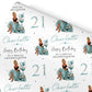 Personalised Birthday Wrapping Paper for Her Turquoise Girl