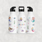 Personalised Girl's Water Bottle with Straw Mermaids