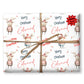 Childrens Gift Wrap Wrapping Paper, Cute Reindeers, Personalised Boys and Girls Paper, Novelty Gift Wrap Roll