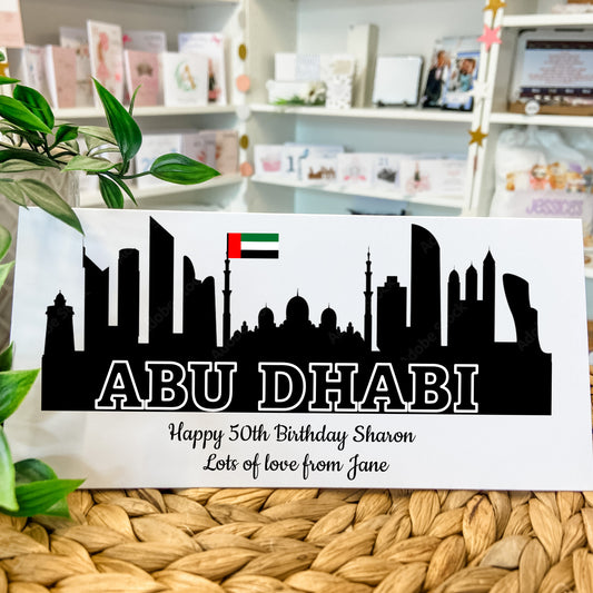 Personalised Birthday Card Money Gift Wallet Travel Voucher Abu Dhabi UAE