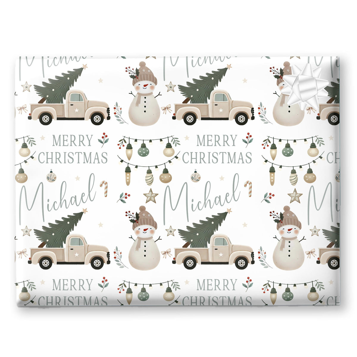Personalised Gift Wrap | Personalised Christmas Wrapping Paper | Personalised Gift Wrap | Fun Gift Wrap | Snowman