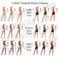 a group of women in different outfits
