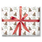 Personalised Christmas Gift Wrap – Football Christmas Tree Design, Footie Red and White Scarf, Teen wrapping paper