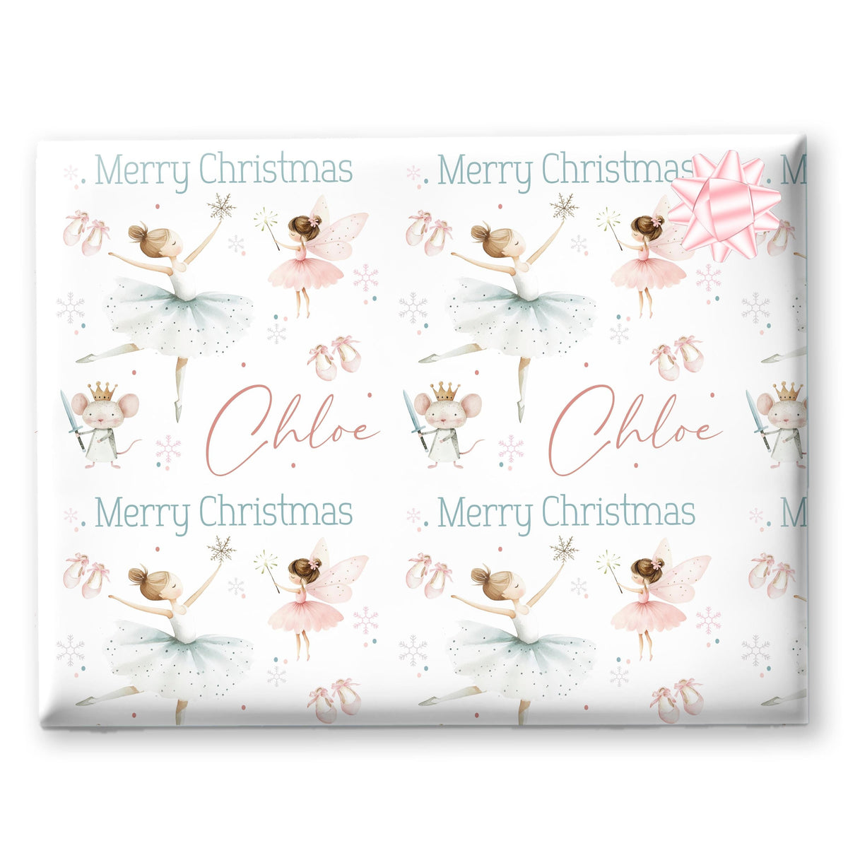 Personalised Christmas Wrapping Paper, Fairy Gift Wrap Sheets