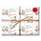 Childrens Gift Wrap Wrapping Paper, Cute Reindeers, Personalised Boys and Girls Paper, Novelty Gift Wrap Roll