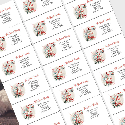 Christmas Address Labels rectangle personalised Christmas stickers business stickers