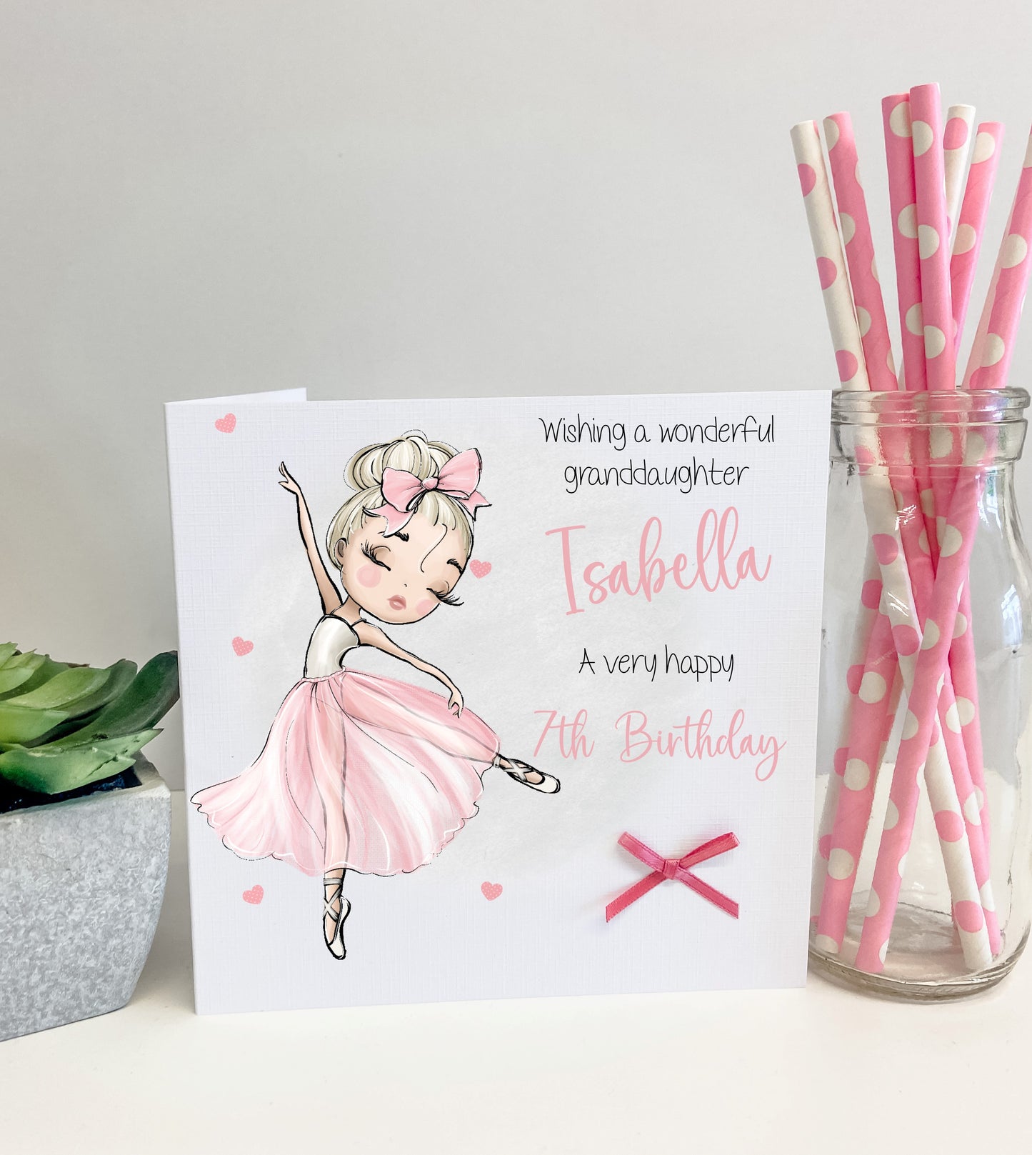 a card with a picture of a ballerina on it