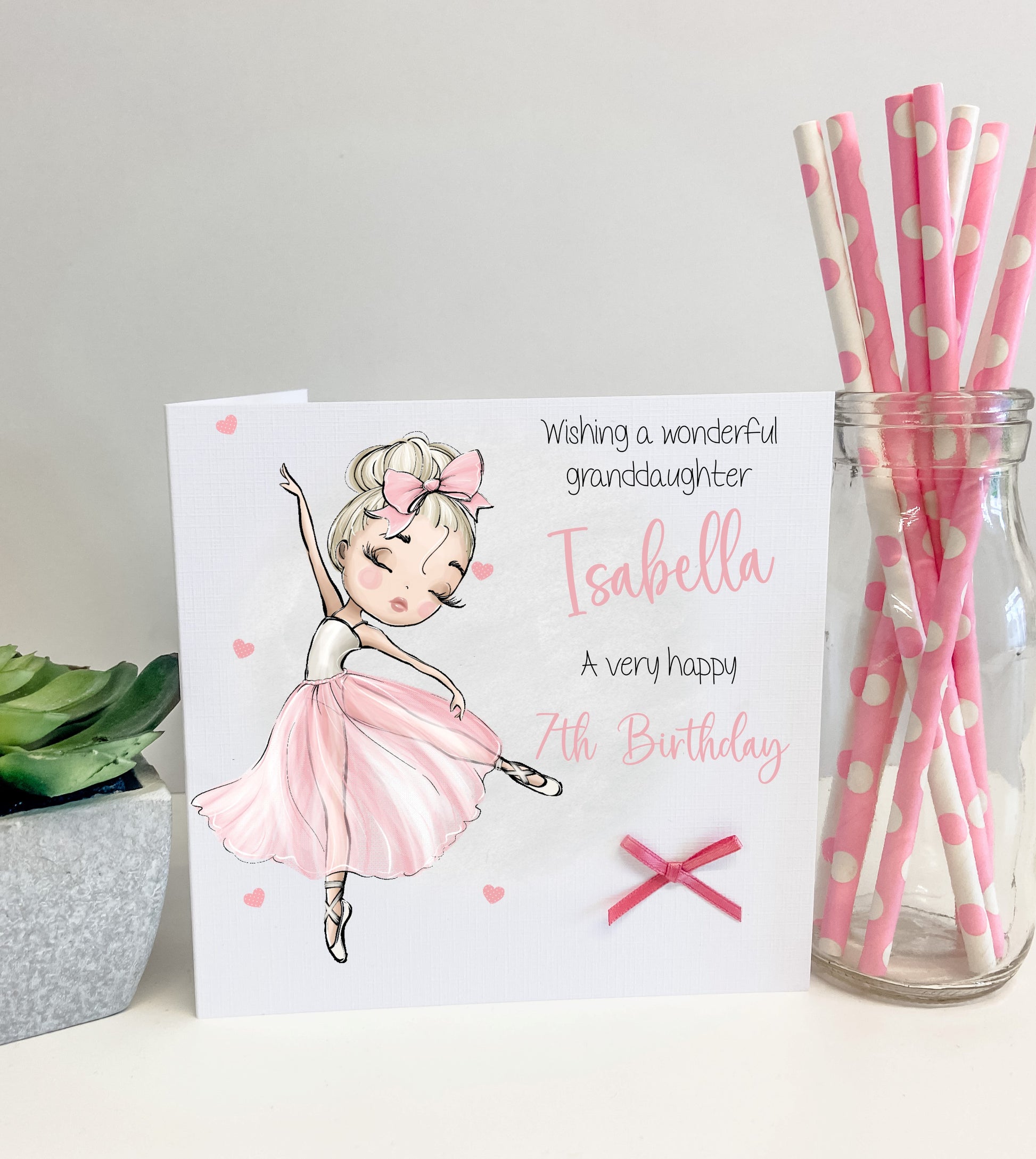 a card with a picture of a ballerina on it