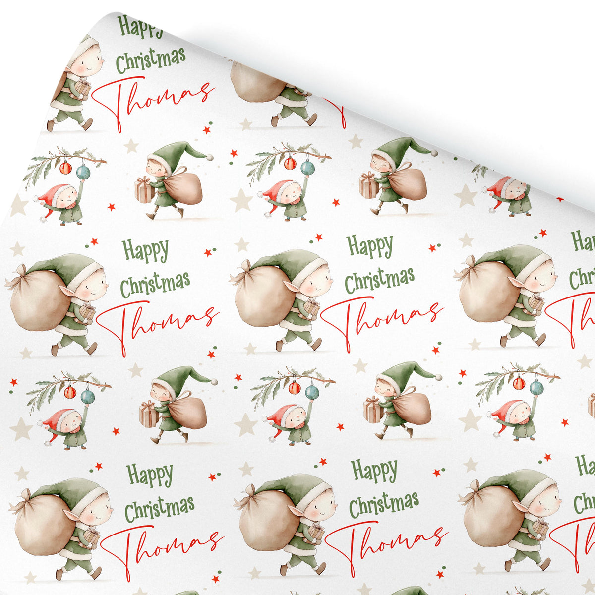 Personalised Gift Wrap | Personalised Christmas Wrapping Paper | Personalised Gift Wrap | Fun Gift Wrap | Elves