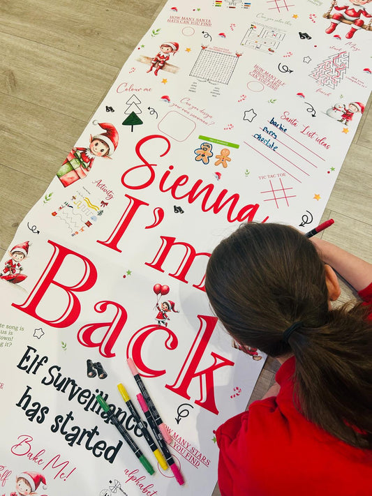 Christmas Elf Arrival Activity Banner  Elf Fun Colouring banner, Elf Banner Kids