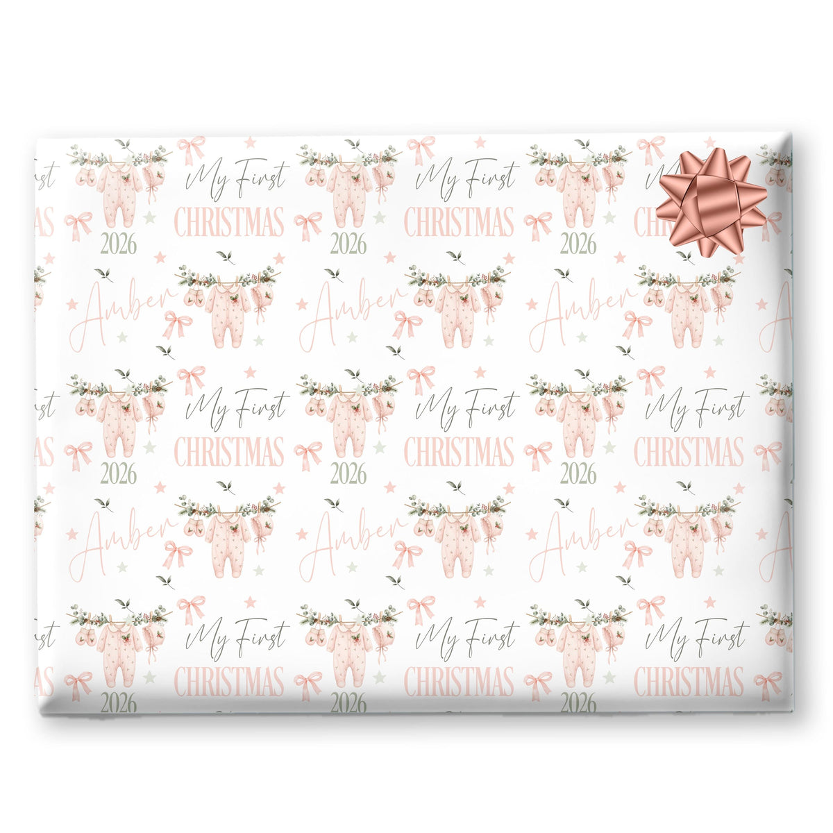 First Christmas Wrapping Paper, Baby's 1st Christmas Gift Wrap