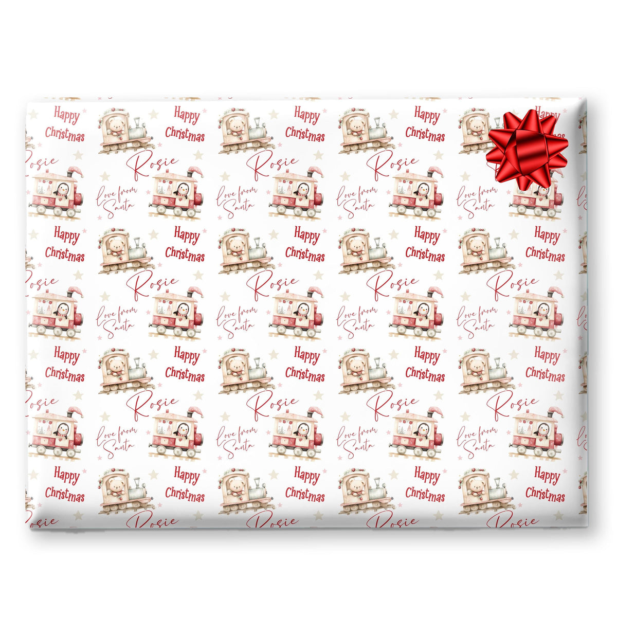 Christmas Gift Wrapping Paper,Personalised Girls or Boys Paper, Gift Wrap Teddy Bear Penguin Childrens