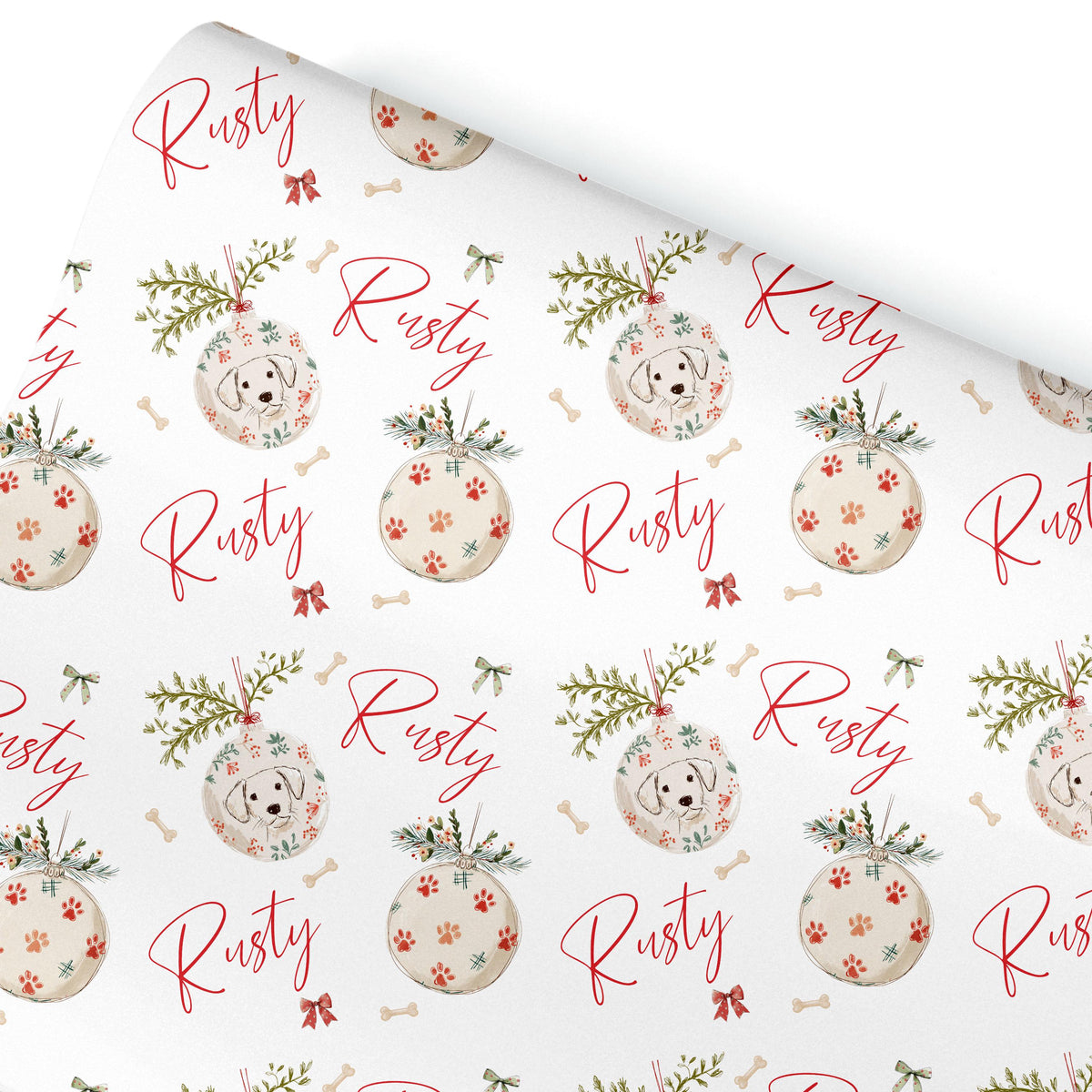 Personalised Dog Gift Wrap | Christmas Wrapping Paper, 100Gsm Matt
