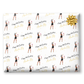 a wrapping paper with a picture of a woman holding a tennis racquet