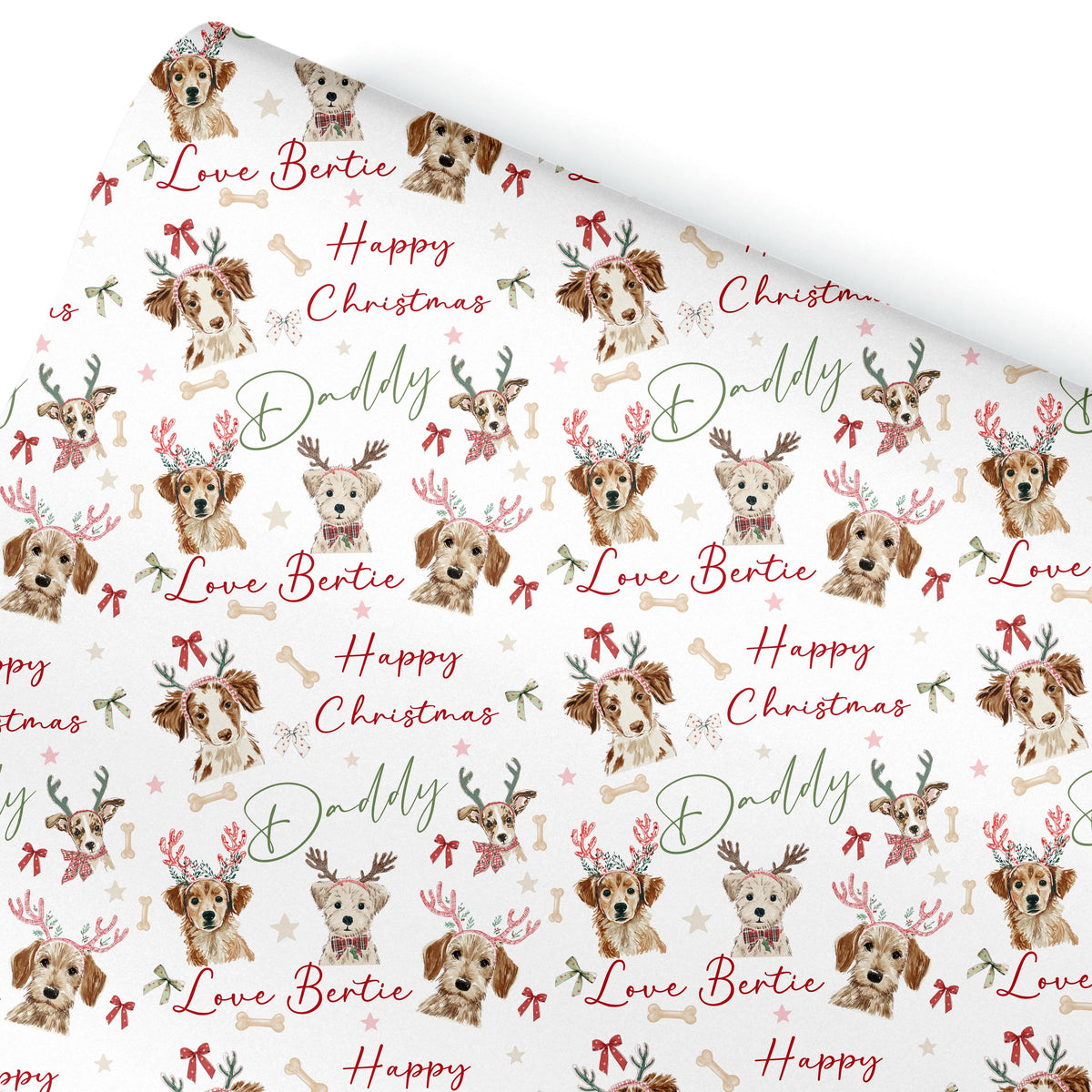 Personalised Dog Gift Wrap, Christmas Wrapping Paper, A2 Sheet UK