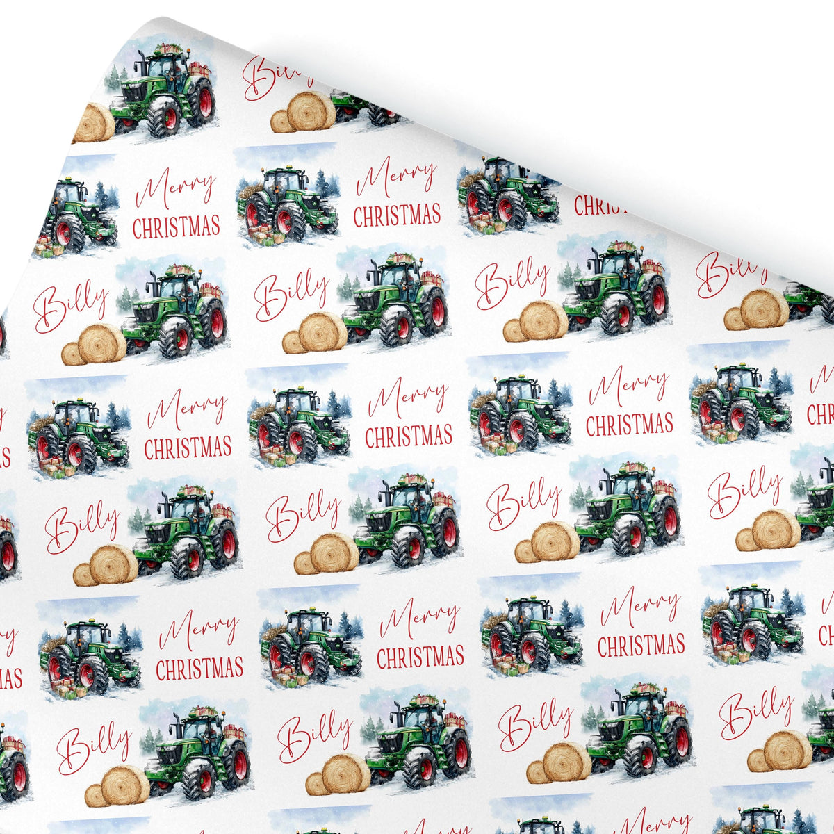 Personalised Christmas Gift Wrap – Farmer Tractor Design Wrapping Paper- Farm yard gift ideas