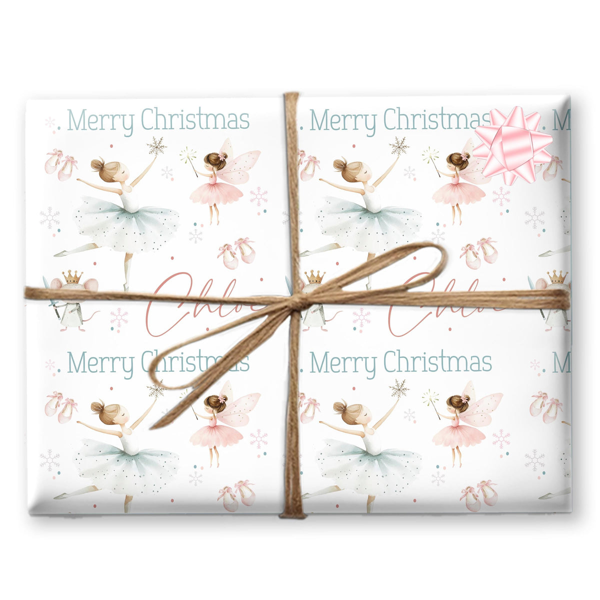 Personalised Christmas Wrapping Paper, Fairy Gift Wrap Sheets