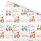 Childrens Gift Wrap Wrapping Paper, Cute Reindeers, Personalised Boys and Girls Paper, Novelty Gift Wrap Roll