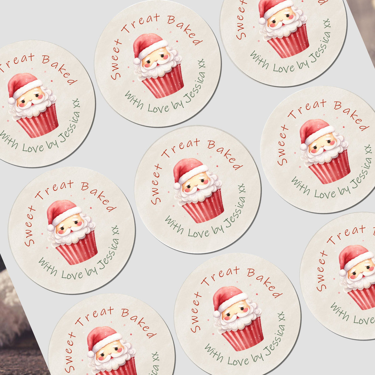Personalised Christmas Stickers for Treats Sweet Cakes Gift Wrap Label