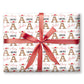 Personalised Christmas Gift Wrap – Wooden Initial with Santa Hat Design Wrapping Paper