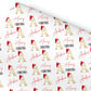Christmas Gift Wrapping Paper,Personalised Gold Initial Santa Hat Gift Wrapping paper