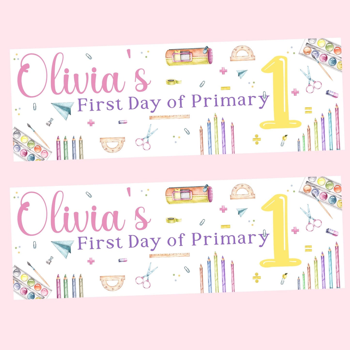 First Day of School Banner, Personalised Primary One Banner, Personalised back to school banner, School decorations, Back to school ideas
