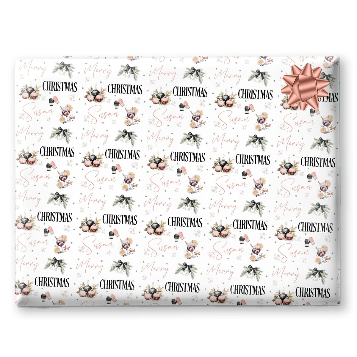 Personalised Gift Wrap for Her For Him Ladies Christmas Wrapping